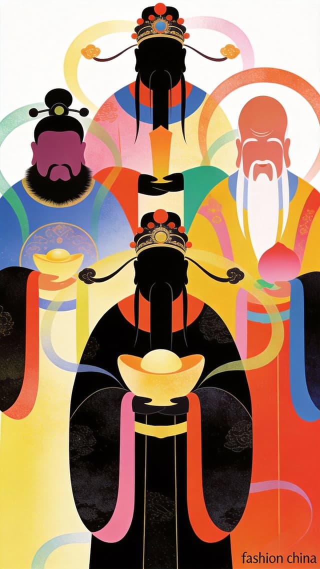 Poster / Flyer - Vector Illustration for Five Gods of Wealth Red Packet Cover — output