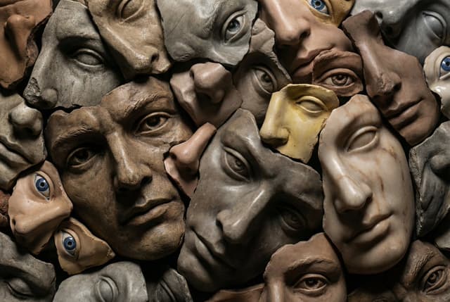 Hyperrealistic Sculptural Collage of Fragmented Faces — output