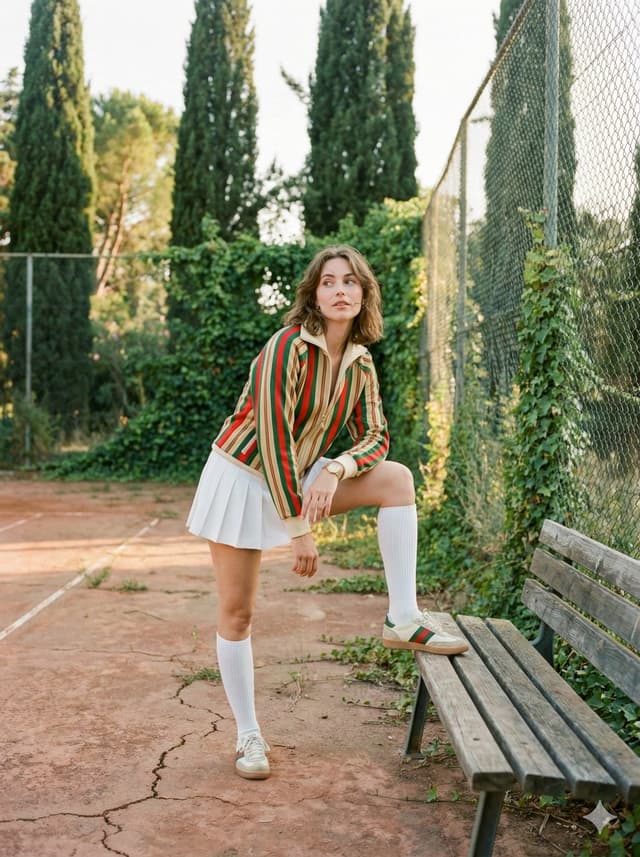 Vintage Tennis Editorial Shot Prompt — output