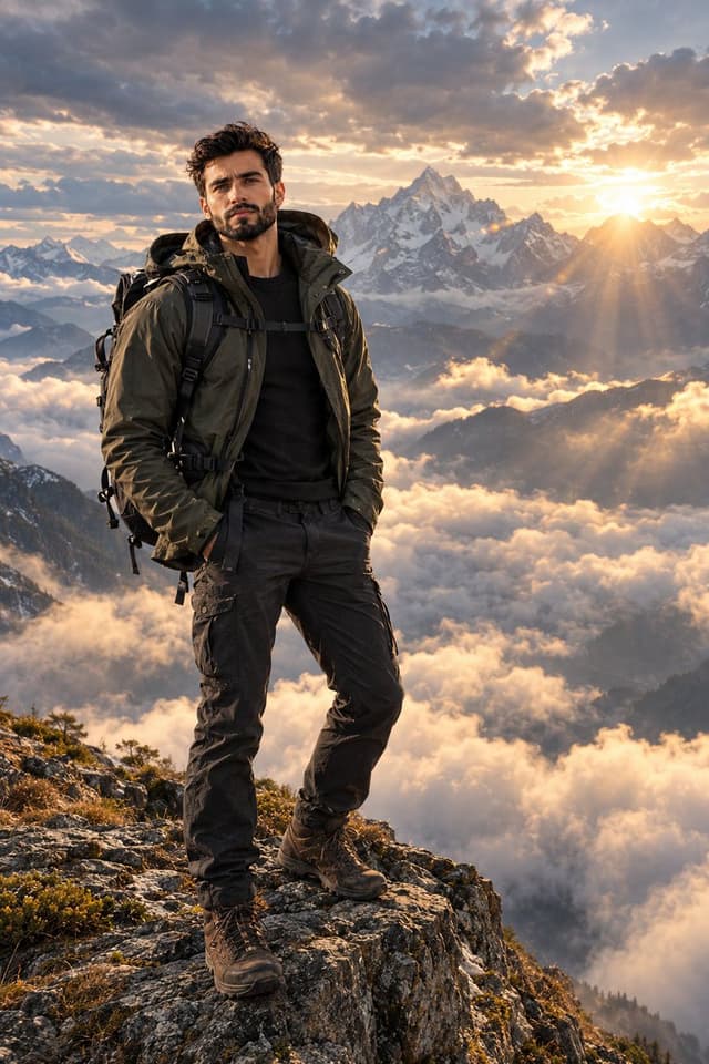 Social Media Post - Mountain Cliff Adventure Portrait — output