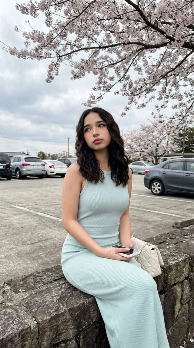 Profile / Avatar - Cherry Blossom Parking Lot Portrait Prompt — output