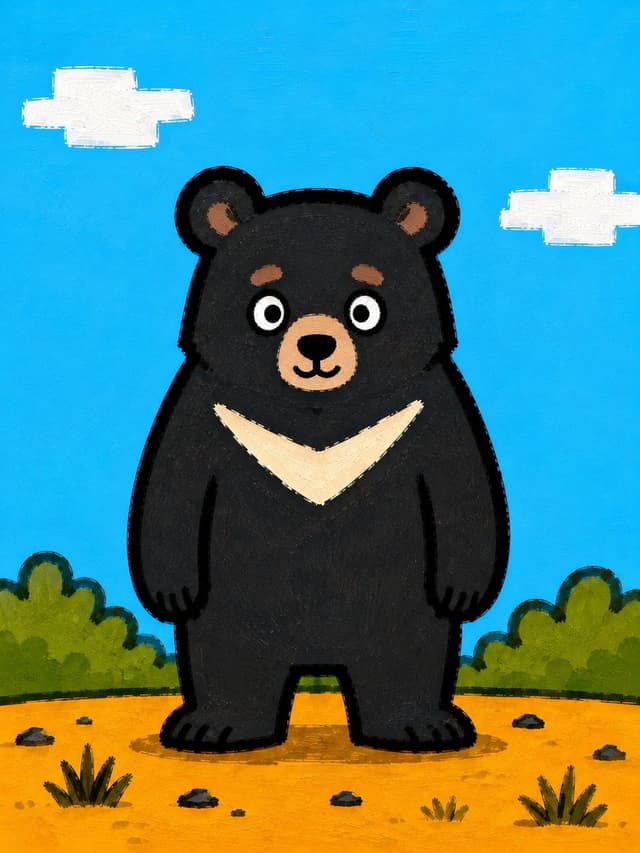 Comic / Storyboard - Cute Painted Black Bear Illustration — output