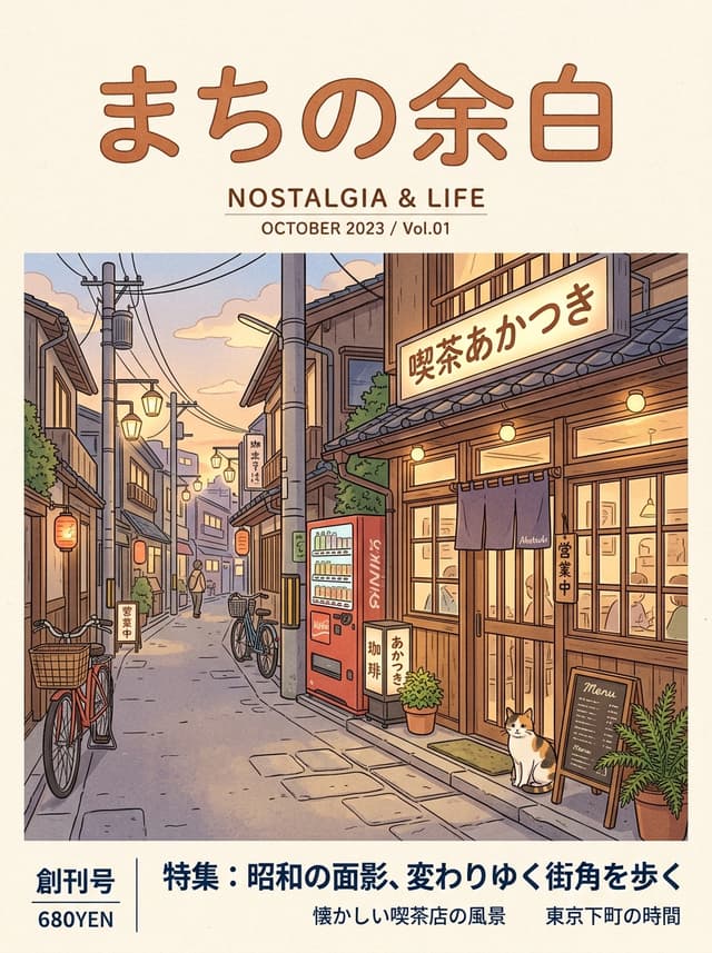 Retro Town Magazine Cover Illustration — output