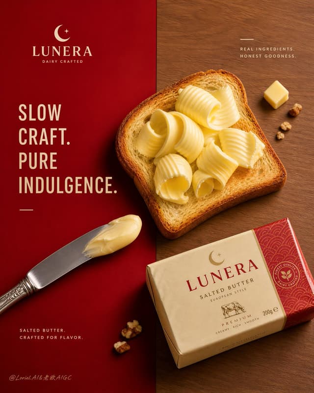 E-commerce Main Image - Premium Food Ad: Lunera Butter — output