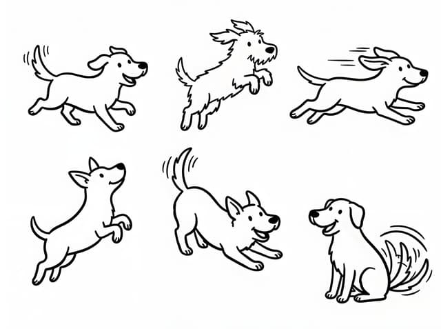 Comic / Storyboard - Minimalist Dog Sketch Clipart — output