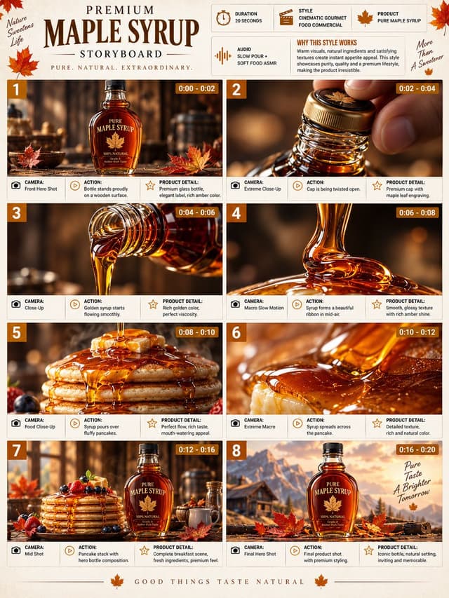 Comic / Storyboard - Maple Syrup Commercial Storyboard — output
