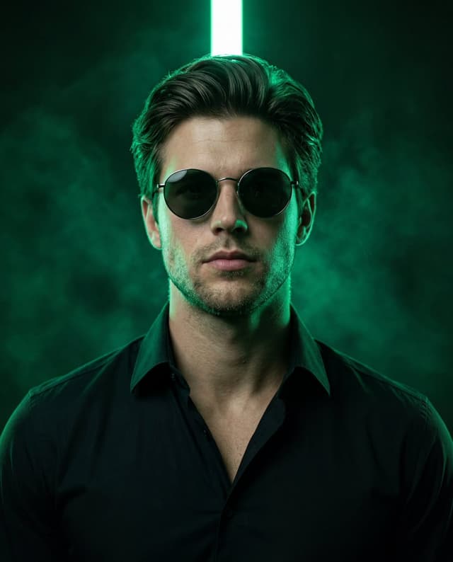 Profile / Avatar - Emerald Neon Editorial Portrait — output