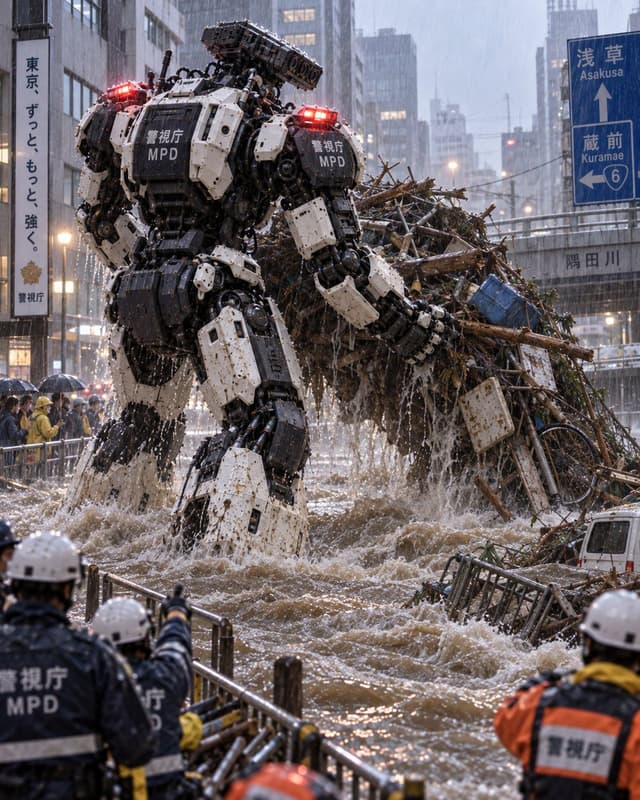 Game Asset - Tokyo Police Flood Rescue Mech — output