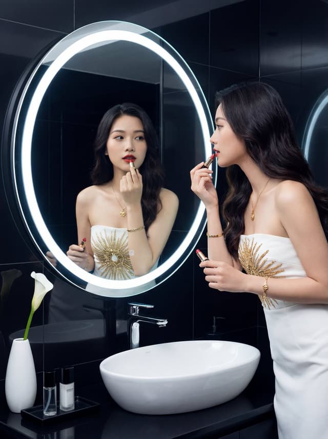 Luxury Bathroom Selfie with Mirror Reflection — output