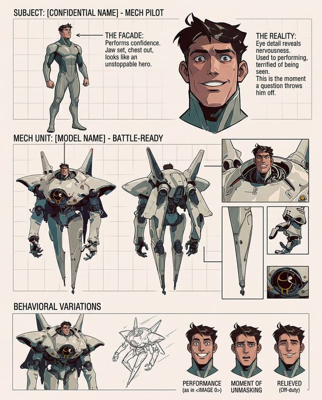 Game Asset - Cartoon Character Design Sheet with Personality — output