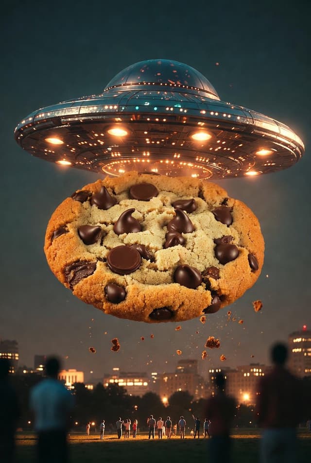 Sci-Fi Encounter with Giant Floating Cookie — output