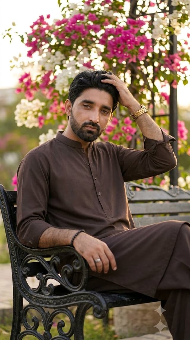 Profile / Avatar - Golden Hour Garden Bench Portrait — output