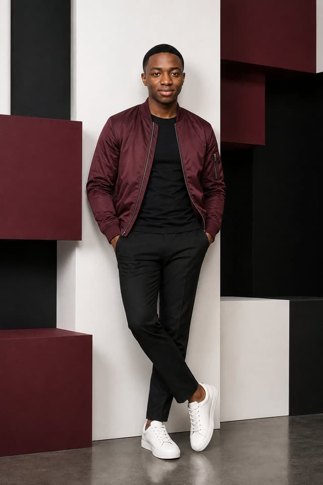 Profile / Avatar - Male Editorial Portrait with Geometric Studio Wall — output