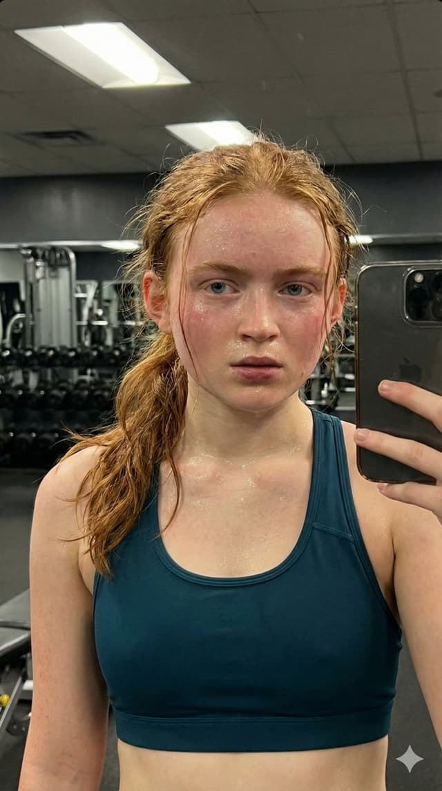 Sadie Sink Post-Workout Candid Selfie — output