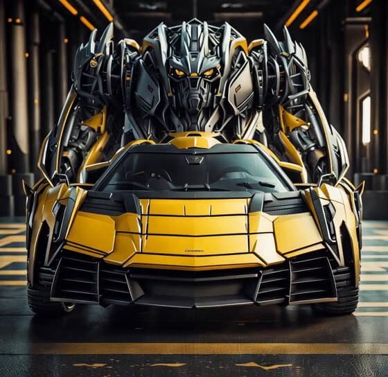 Grok Imagine Supercar Robot Transformation
