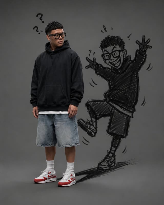 Profile / Avatar - Mischievous Doodle Shadow Portrait — output