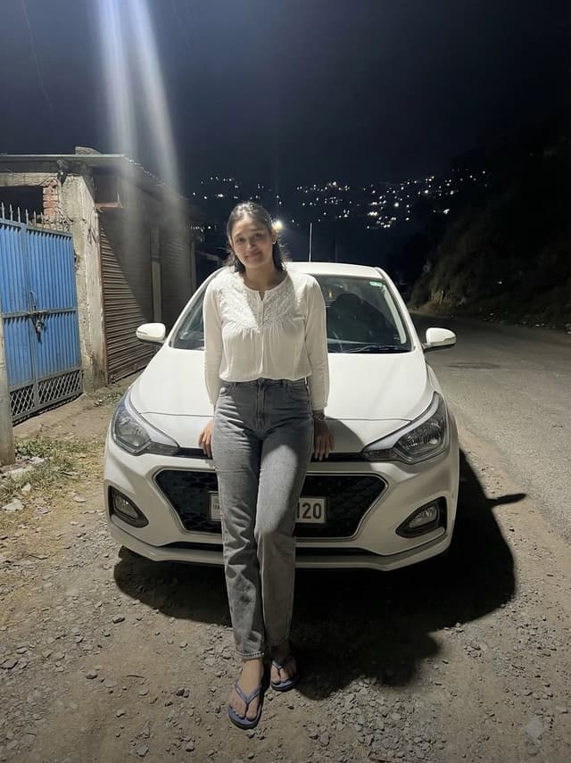 Social Media Post - High-Contrast Night Portrait Prompt (Car) — output