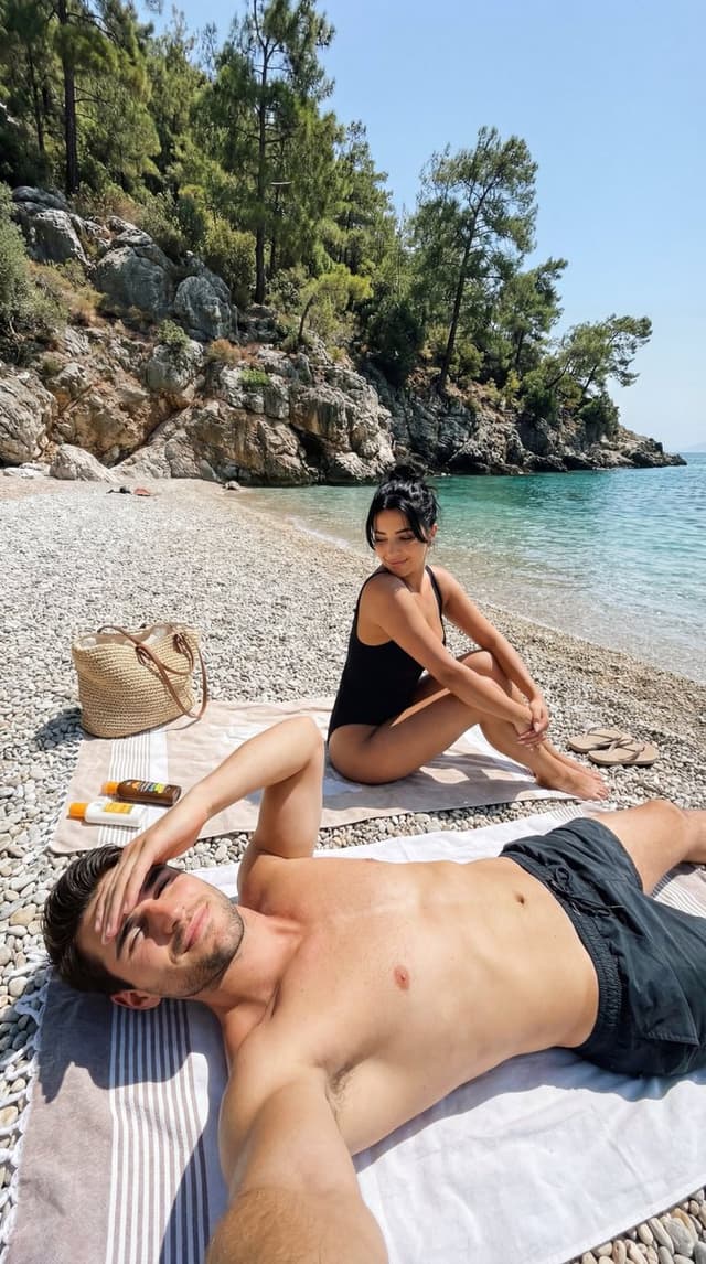 Candid Travel Romance Sunbathing Scene — output