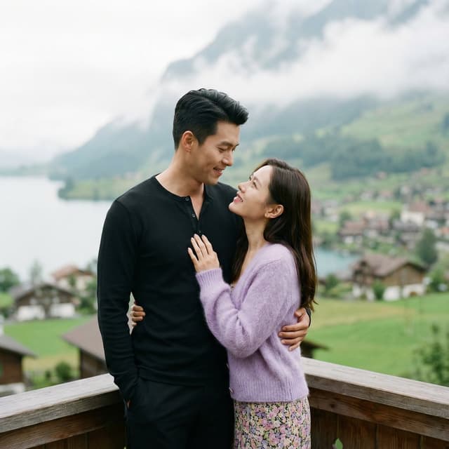 K-Drama Romantic Lakeside Embrace Prompt — output