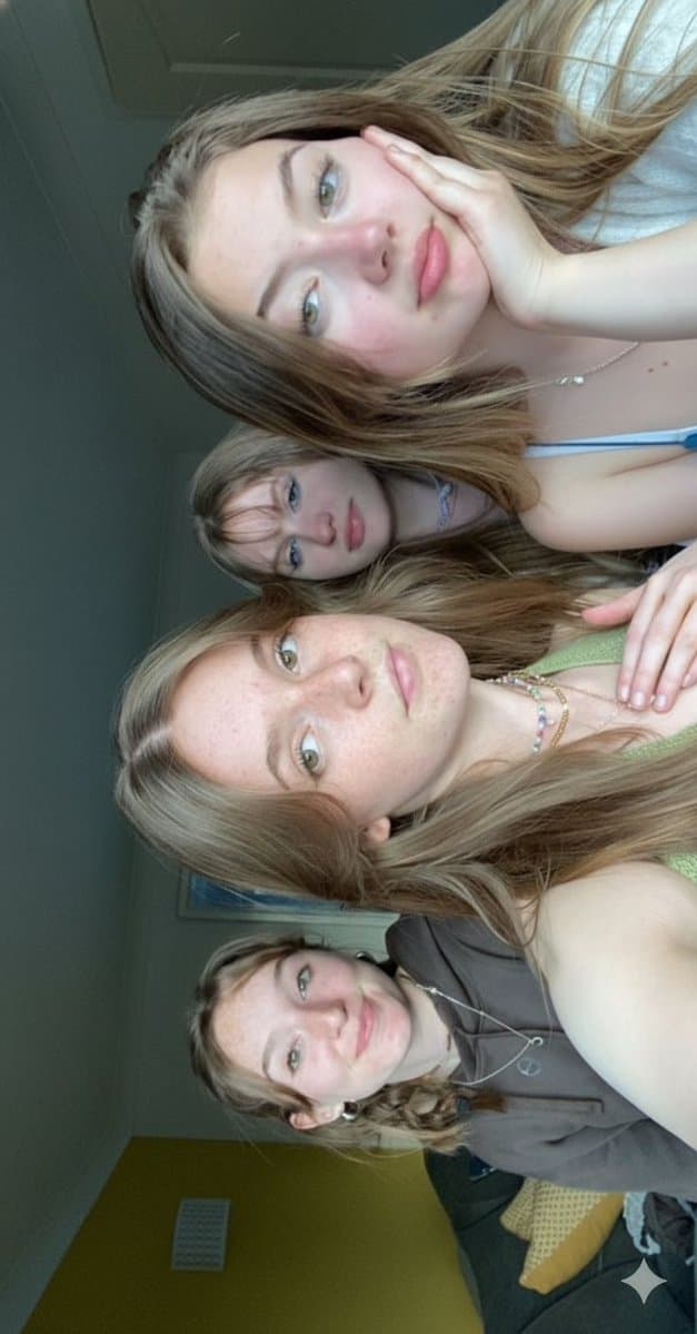 Candid Bedroom Selfie of Three Freckled Girls — output
