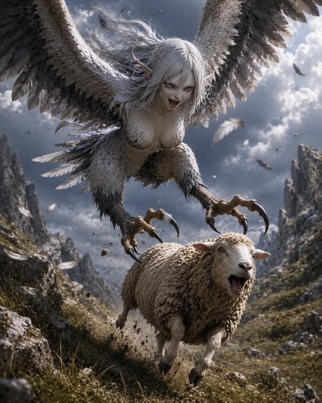 Comic / Storyboard - Harpy Attacking Sheep — output