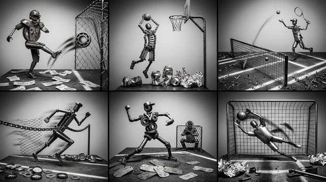 Infographic / Edu Visual - Scrap Metal Sports Dioramas — output