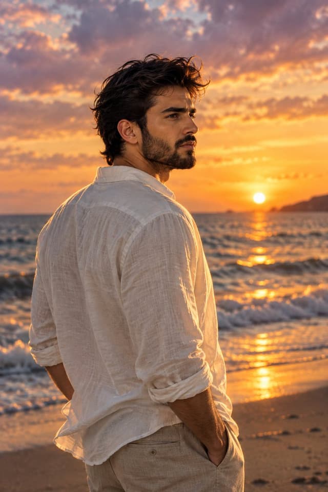 Product Marketing - Cinematic Sunset Beach Portrait — output