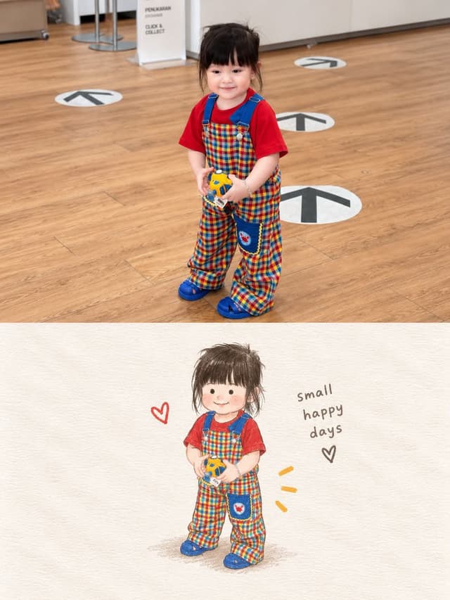 Comic / Storyboard - Storybook Style Photo-to-Illustration Split — output