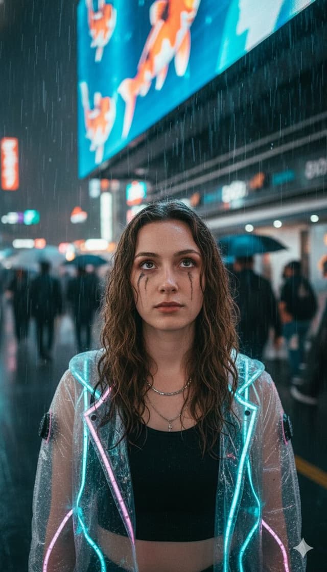 Profile / Avatar - Cyberpunk Realism Portrait in Shinjuku Rain — output