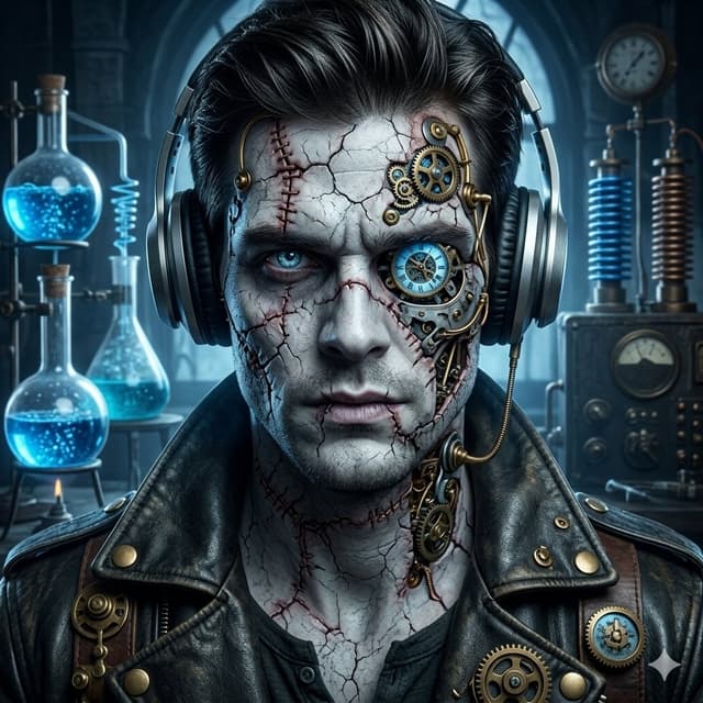 Game Asset - Steampunk Frankenstein Cyborg Concept Art — output