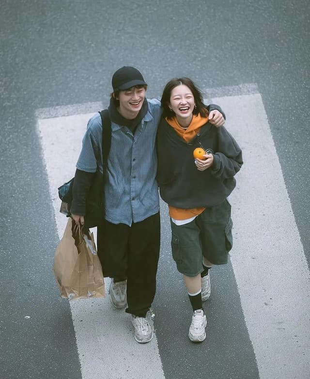 Social Media Post - Cinematic Overhead Street Couple Photo — output