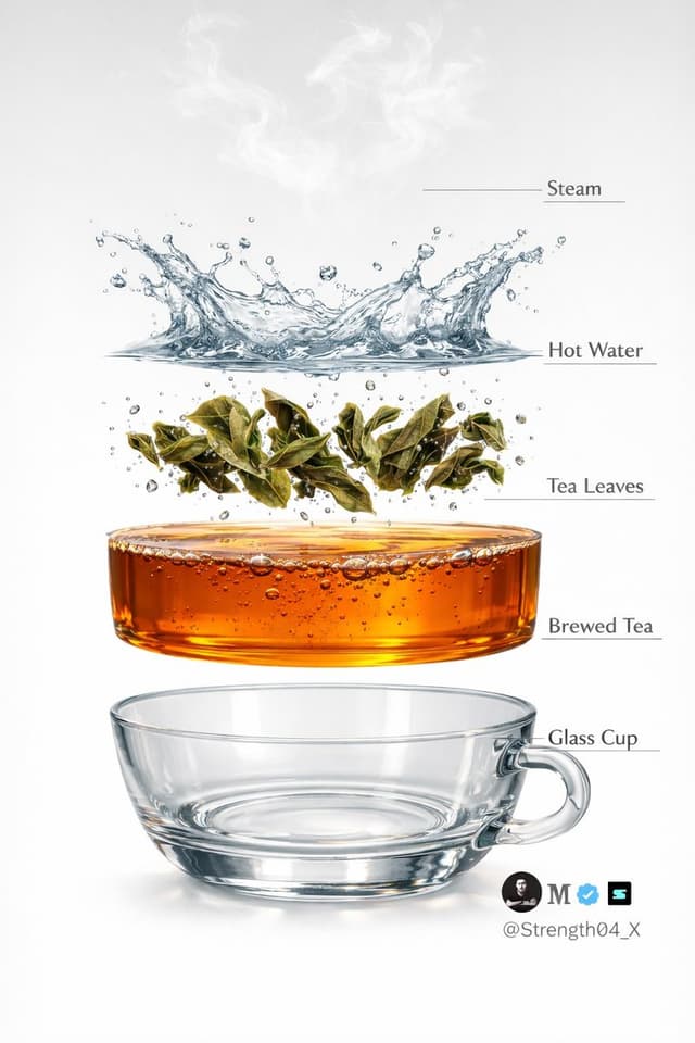Infographic / Edu Visual - Hyper-realistic Tea Photography Prompts (Still Life and Exploded View) — output