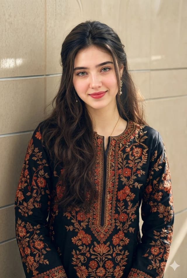Profile / Avatar - Ethnic Floral Dress Portrait — output
