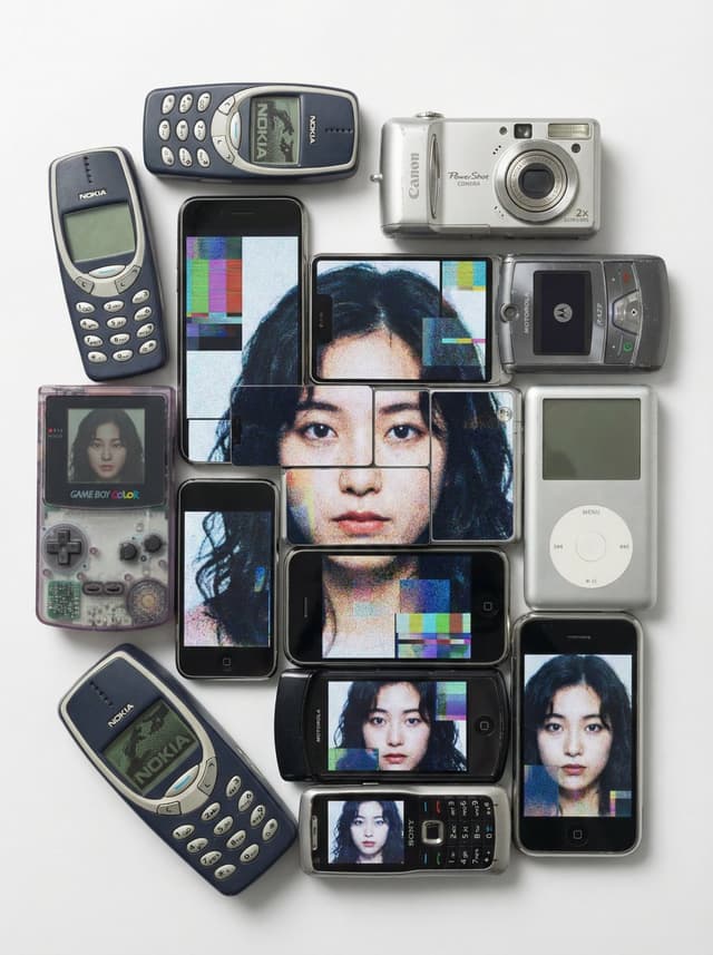 Y2K Tech Collage Portrait — output
