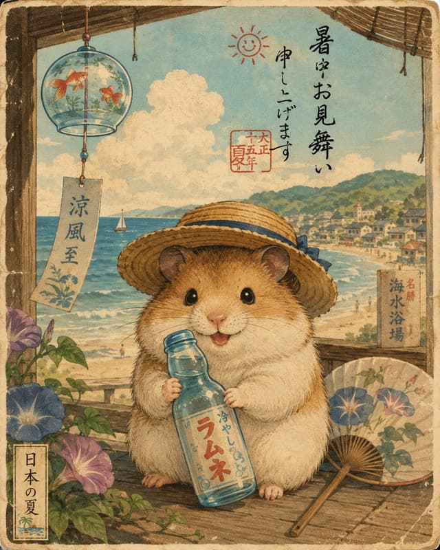 Comic / Storyboard - Hamster Japanese Summer Card — output