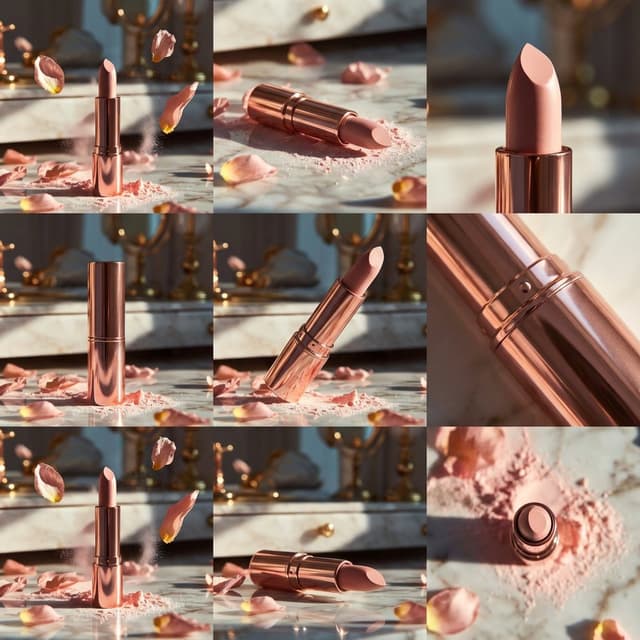 E-commerce Main Image - Macro product photography of rose-gold lipstick — output