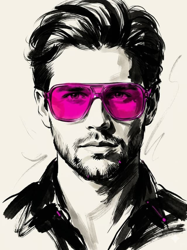 Profile / Avatar - High-Fashion Ink Illustration Portrait — output