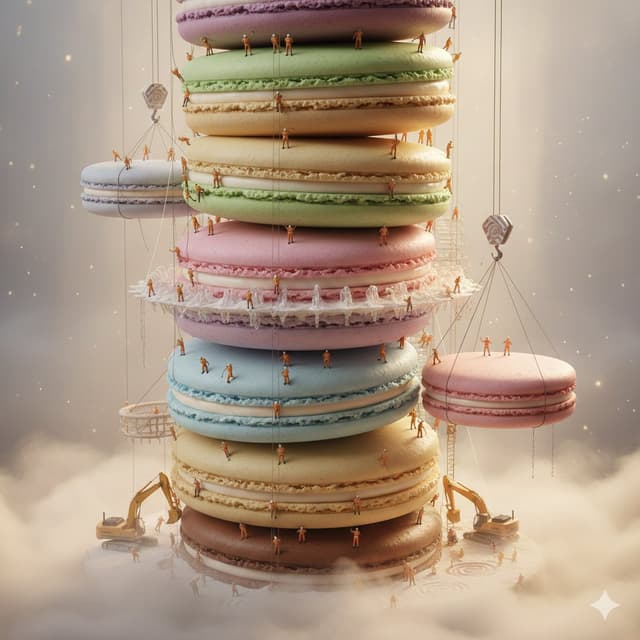 Surreal Cinematic Macaron Megastructure Video Prompt — output