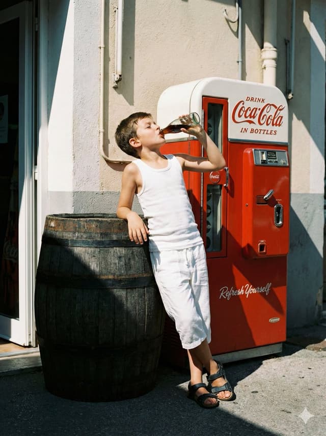 Social Media Post - Nostalgic Photo Analysis and Recreation (Boy with Coca-Cola) — output