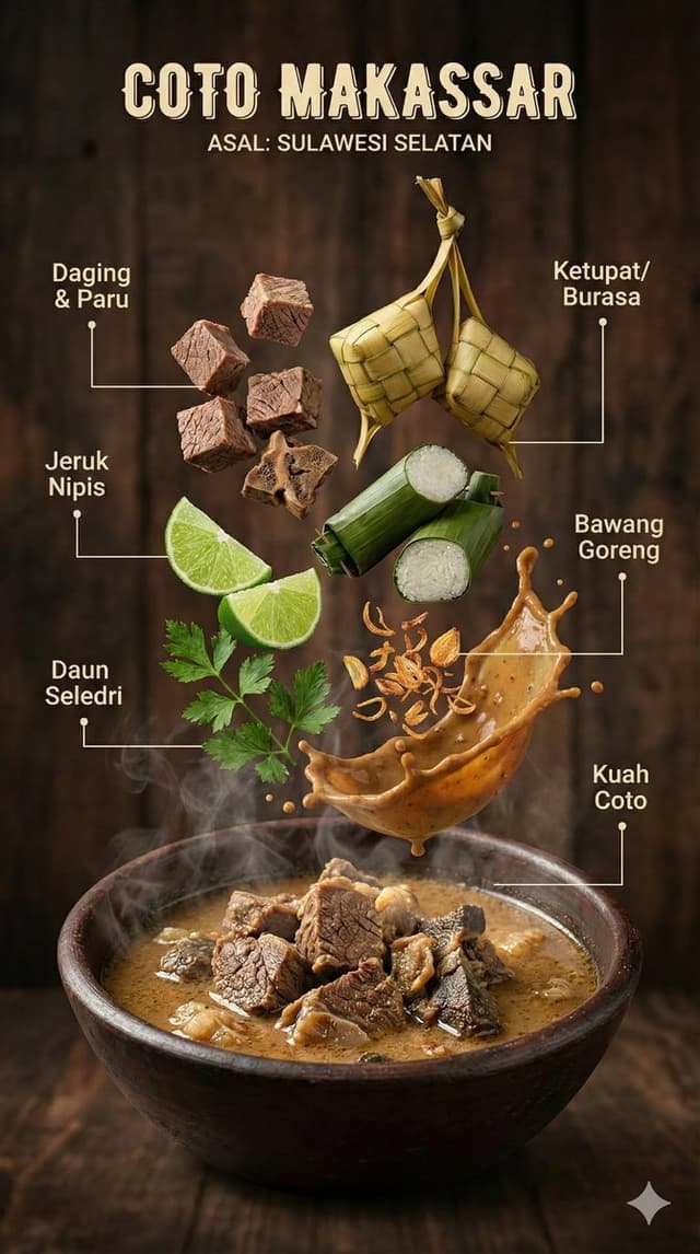 Infographic / Edu Visual - Hyper-realistic Indonesian Food Infographic Prompt — output
