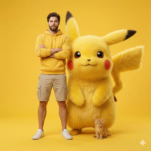 Giant Pikachu Studio Portrait Identity Lock Prompt — output