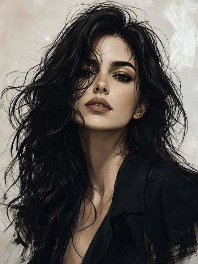 Profile / Avatar - Messy Black Hair Portrait — output