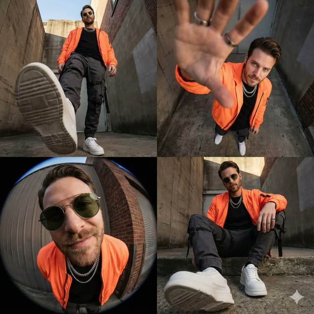 High-Fashion Streetwear Editorial Grid Collage — output
