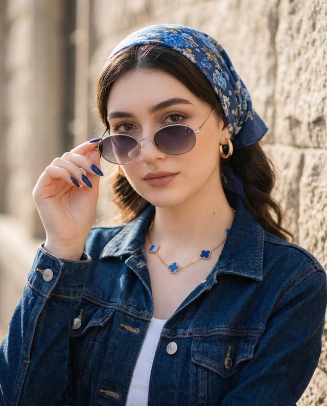 Tight Medium Close-up Portrait with Vintage Accessories — output