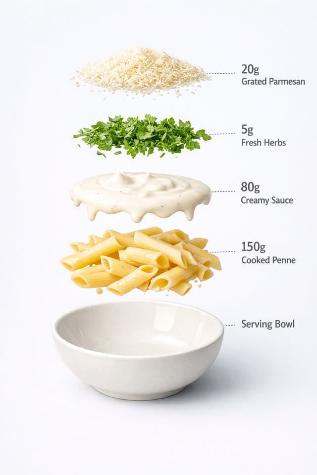 Infographic / Edu Visual - Motion and Image Prompt for Ultra-Realistic Food Photography of Pasta — output