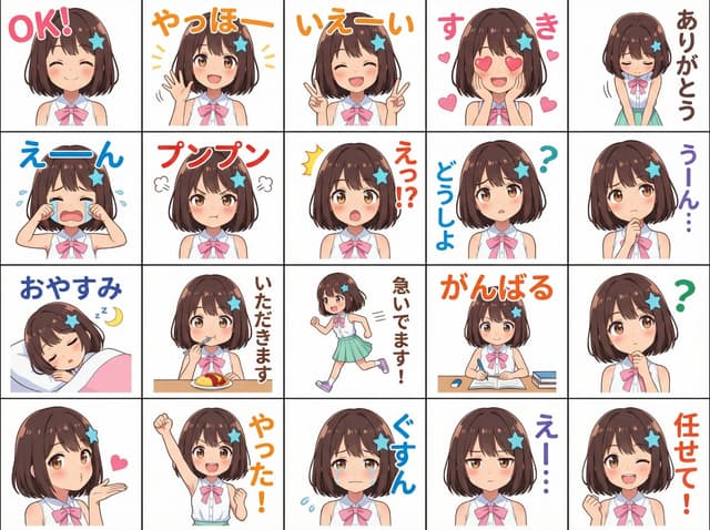 Messenger sticker set from attached person — output
