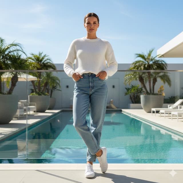 Ultra-realistic Lifestyle Portrait at Luxury Poolside with Identity Lock — output