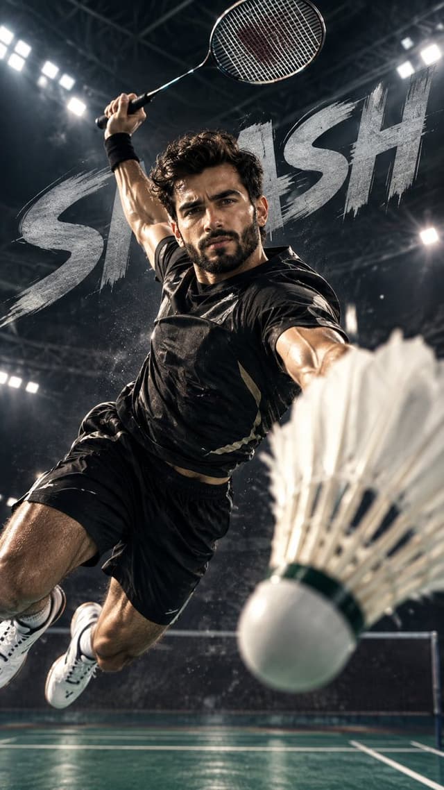 YouTube Thumbnail - Cinematic Badminton Smash GPT Image 2 — output