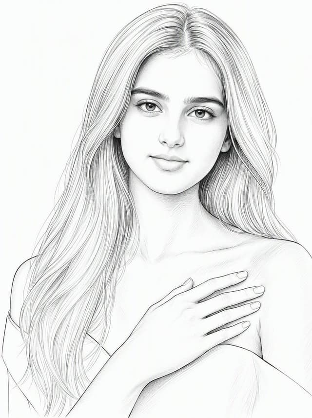 Profile / Avatar - Elegant Pencil Portrait of Young Woman — output