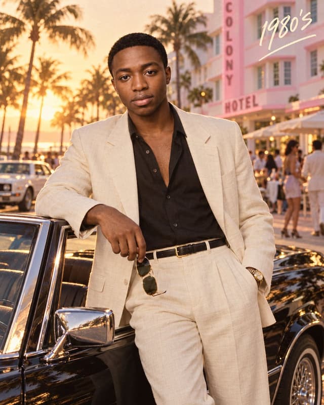 Social Media Post - 1980s Miami Retro Fashion Portrait — output